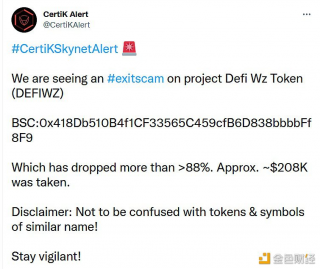 Defi Wz Token项目骗局已获利约20.8万美元