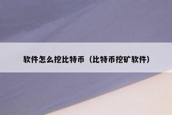 软件怎么挖比特币（比特币挖矿软件）-第1张图片-欧意下载