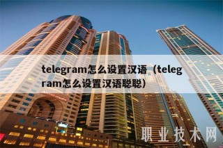 telegram怎么设置汉语（telegram怎么设置汉语聪聪）