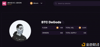 数据：BTC DeGods地板价突破1BTC