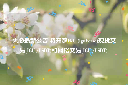 火必最新公告 将开放IGU (IguVbrsb)现货交易(IGU /USDT)和网格交易(IGU /USDT).-第1张图片-欧意下载