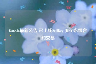 Gate.io最新公告 已上线SelfKey (KEY)永续合约交易